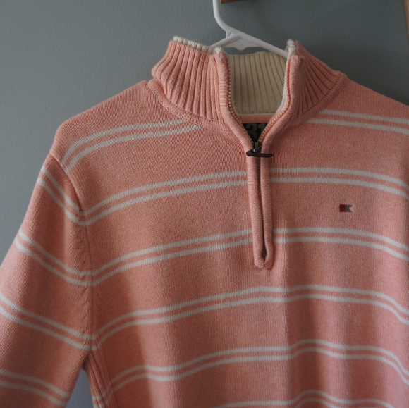 Unisex striped long sleeve pullover with collar - Picture 4 of 5